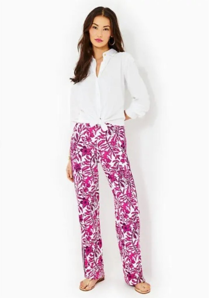 Lilly Pulitzer Grenada Knit Palazzo Pant, Elderflower Blossom Pink | Size Xs